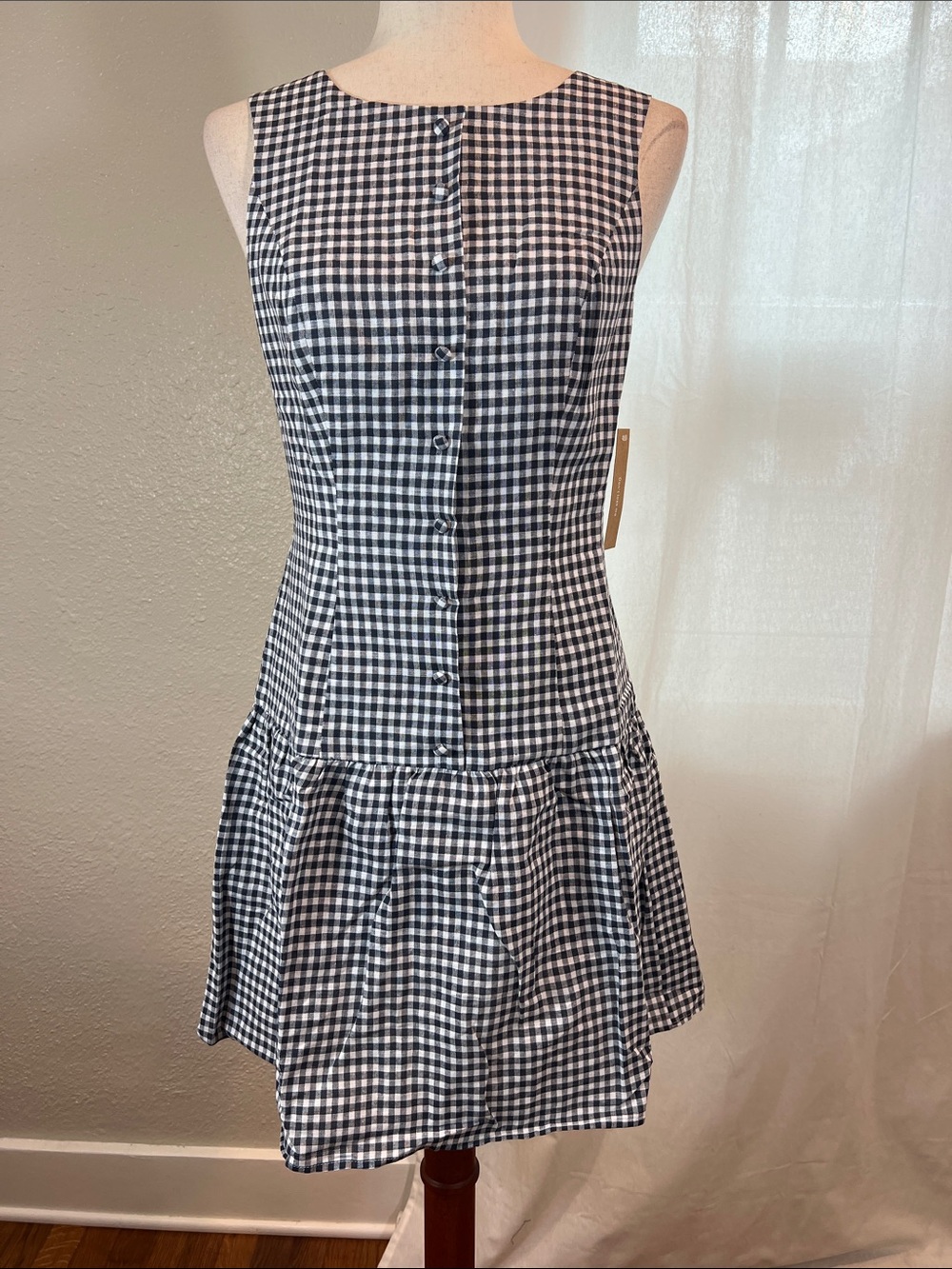 Kourt Ruth Dress From Few Moda. Black & White Gingham Mini. Size 6. NWT